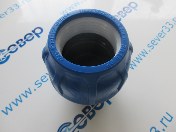 Муфта обжимная ПЭ разъемная 63х2" НР, PN16 (синяя)